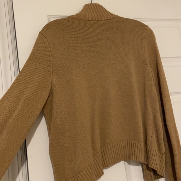 Chaps Brown Buckle Pocket Zip-Up Sweater Size PS - Picture 10 of 12